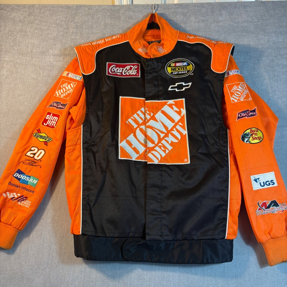 Tony Stewart Home Depot NASCAR Racing Jacket Chase Authentics Mens Medium Orange